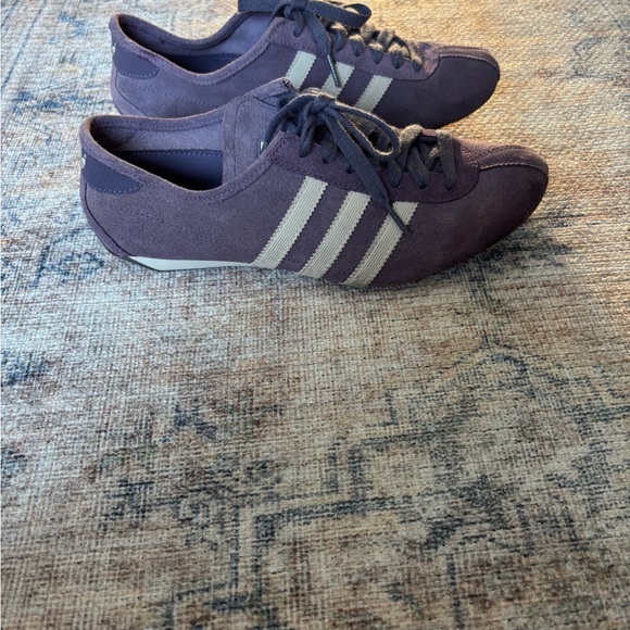 Adidas Okapi Purple Suede Shoes with White Stripes - Picture 7 of 14